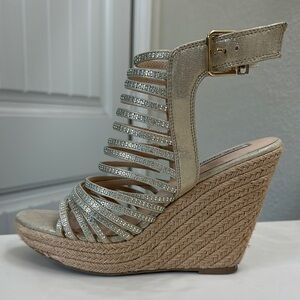 Steve Madden Gold Wedge Espadrilles
